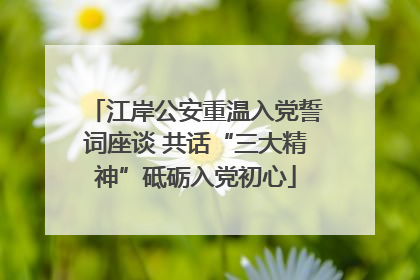 江岸公安重温入党誓词座谈 共话“三大精神”砥砺入党初心