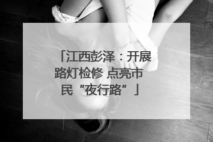 江西彭泽：开展路灯检修 点亮市民“夜行路”