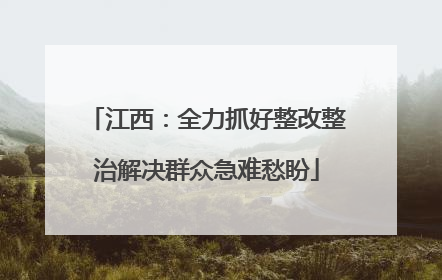 江西：全力抓好整改整治解决群众急难愁盼