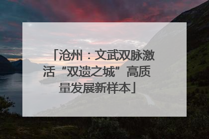 沧州：文武双脉激活“双遗之城”高质量发展新样本