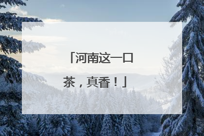 河南这一口茶，真香！