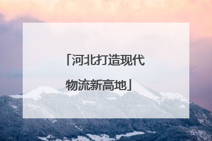 河北打造现代物流新高地
