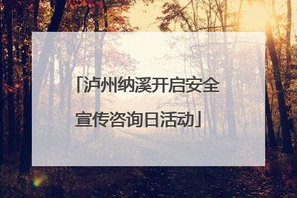 泸州纳溪开启安全宣传咨询日活动