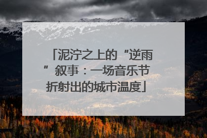 泥泞之上的“逆雨”叙事：一场音乐节折射出的城市温度