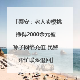 泰安：老人卖樱桃挣得2000余元被孙子网络充值 民警帮忙联系退回