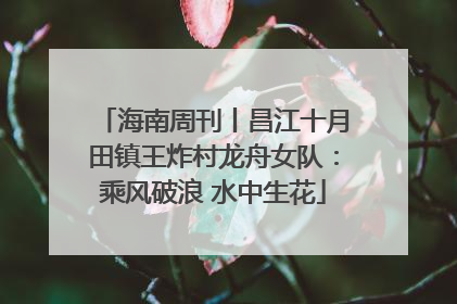 海南周刊丨昌江十月田镇王炸村龙舟女队：乘风破浪 水中生花
