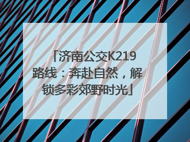 济南公交K219路线：奔赴自然，解锁多彩郊野时光