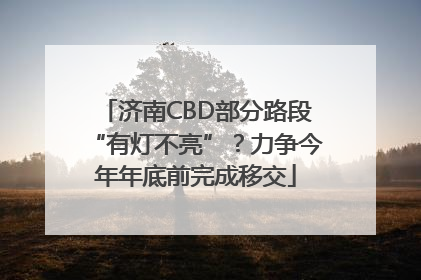 济南CBD部分路段“有灯不亮”？力争今年年底前完成移交