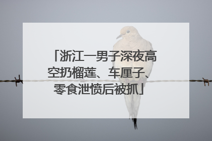 浙江一男子深夜高空扔榴莲、车厘子、零食泄愤后被抓