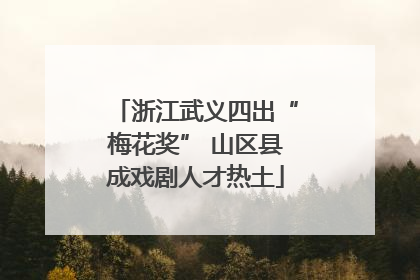 浙江武义四出“梅花奖” 山区县成戏剧人才热土