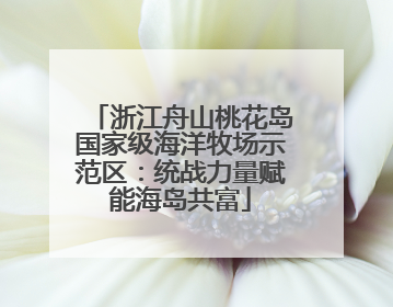 浙江舟山桃花岛国家级海洋牧场示范区：统战力量赋能海岛共富