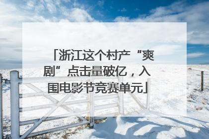 浙江这个村产“爽剧”点击量破亿，入围电影节竞赛单元
