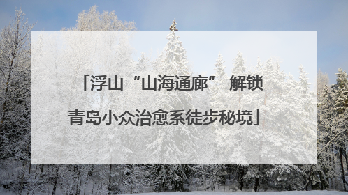 浮山“山海通廊” 解锁青岛小众治愈系徒步秘境