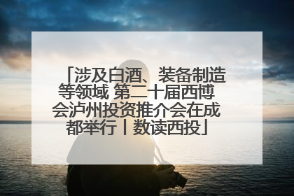 涉及白酒、装备制造等领域 第二十届西博会泸州投资推介会在成都举行丨数读西投