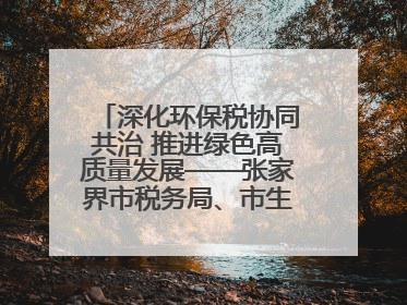 深化环保税协同共治 推进绿色高质量发展——张家界市税务局、市生态环境局签署合作备忘录