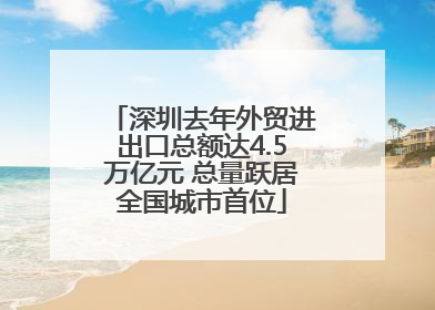 深圳去年外贸进出口总额达4.5万亿元 总量跃居全国城市首位