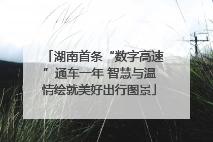 湖南首条“数字高速”通车一年 智慧与温情绘就美好出行图景