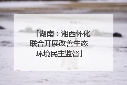 湖南：湘西怀化联合开展改善生态环境民主监督