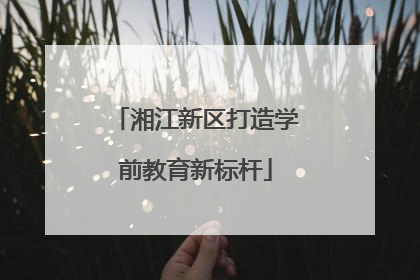 湘江新区打造学前教育新标杆