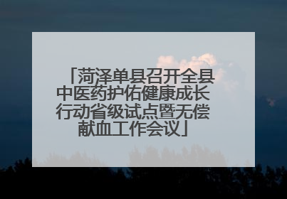 菏泽单县召开全县中医药护佑健康成长行动省级试点暨无偿献血工作会议
