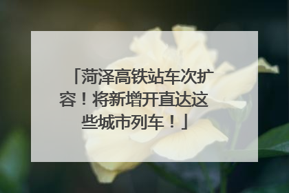 菏泽高铁站车次扩容！将新增开直达这些城市列车！