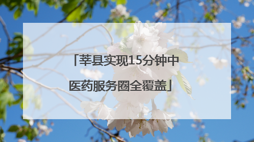 莘县实现15分钟中医药服务圈全覆盖