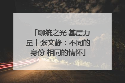 聊统之光 基层力量丨张文静：不同的身份 相同的情怀