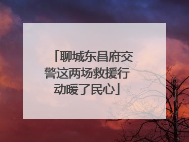 聊城东昌府交警这两场救援行动暖了民心