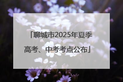 聊城市2025年夏季高考、中考考点公布