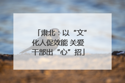 肃北：以“文”化人促效能 关爱干部出“心”招