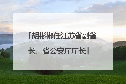 胡彬郴任江苏省副省长、省公安厅厅长