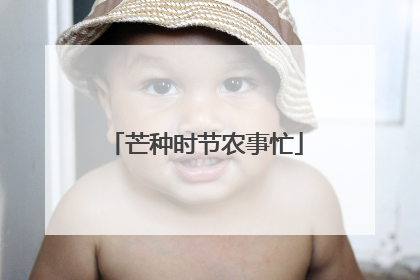 芒种时节农事忙