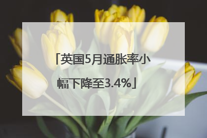 英国5月通胀率小幅下降至3.4%