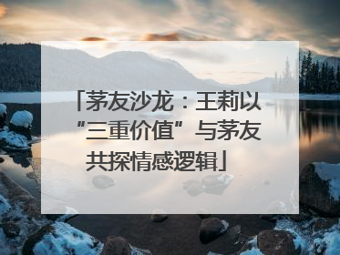 茅友沙龙：王莉以“三重价值”与茅友共探情感逻辑