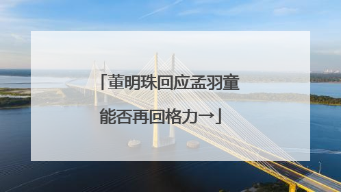 董明珠回应孟羽童能否再回格力→