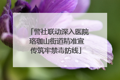警社联动深入医院 珞珈山街道精准宣传筑牢禁毒防线