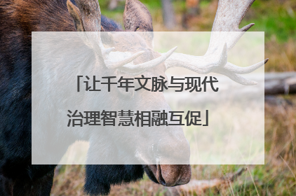 让千年文脉与现代治理智慧相融互促