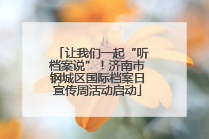 让我们一起“听档案说”！济南市钢城区国际档案日宣传周活动启动