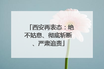 西安再表态：绝不姑息、彻底斩断、严肃追责