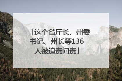 这个省厅长、州委书记、州长等136人被追责问责