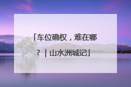 车位确权，难在哪？｜山水洲城记