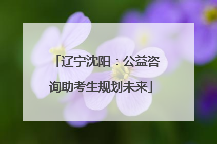 辽宁沈阳：公益咨询助考生规划未来