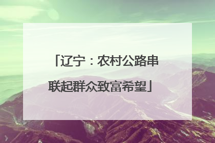 辽宁：农村公路串联起群众致富希望