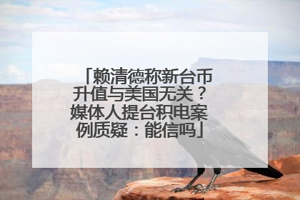 赖清德称新台币升值与美国无关？媒体人提台积电案例质疑：能信吗