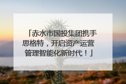赤水市国投集团携手思格特，开启资产运营管理智能化新时代！