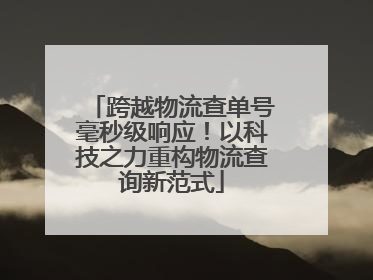 跨越物流查单号毫秒级响应！以科技之力重构物流查询新范式