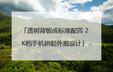 透明背板成标准配置 2K档手机拼起外观设计