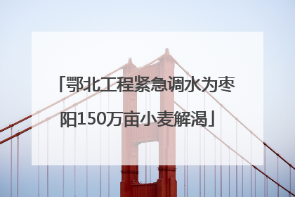 鄂北工程紧急调水为枣阳150万亩小麦解渴