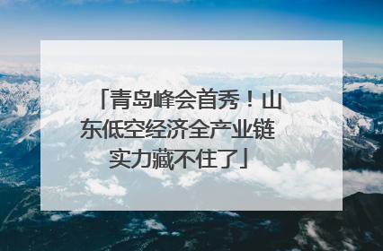 青岛峰会首秀！山东低空经济全产业链实力藏不住了