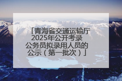 青海省交通运输厅2025年公开考录公务员拟录用人员的公示（第一批次）